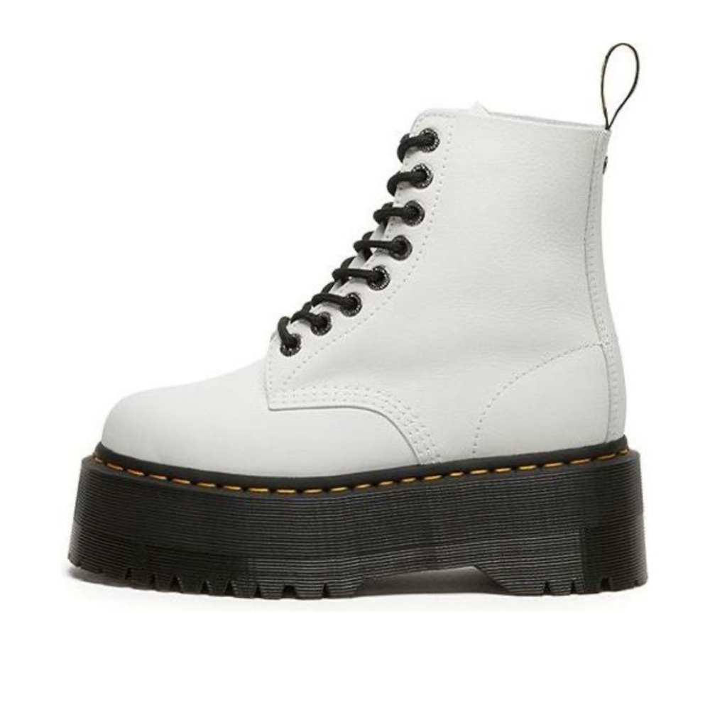 EUC Dr. Martens White Platform Combat Boots 1460